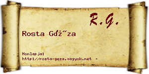 Rosta Géza névjegykártya
