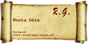 Rosta Géza névjegykártya